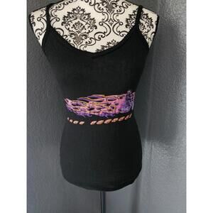 Women's Op Tank Top Blouse Size Medium 7-9 Jr Black Lady Thunder Motorcycle